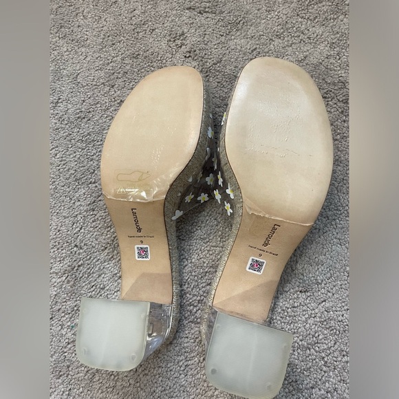 NEW Larroude Jenn Lucite Sandals, Size 9 Floral Heels - Picture 4 of 7